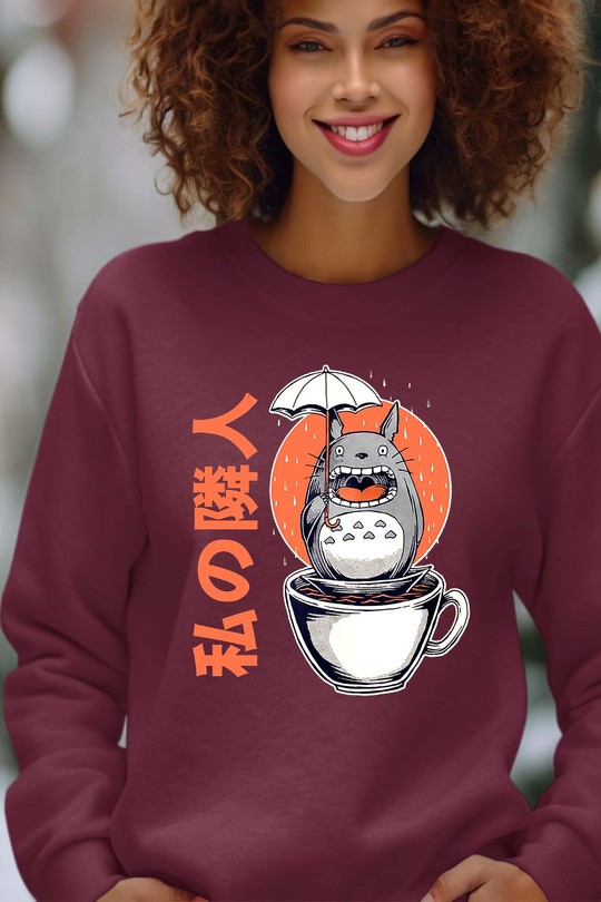 Esprit du Café - Sweat Col Rond Femme-BORDEAUX