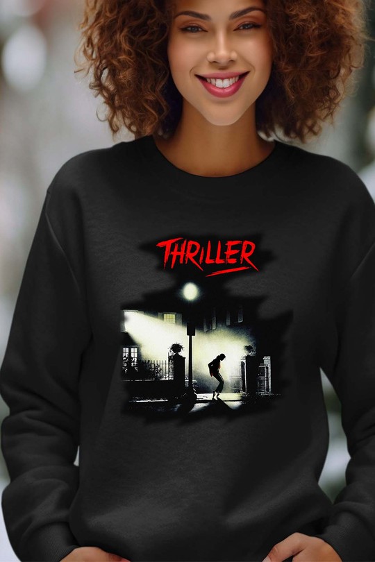 Midnight Thrille - Sweat Col Rond Femme-NOIR