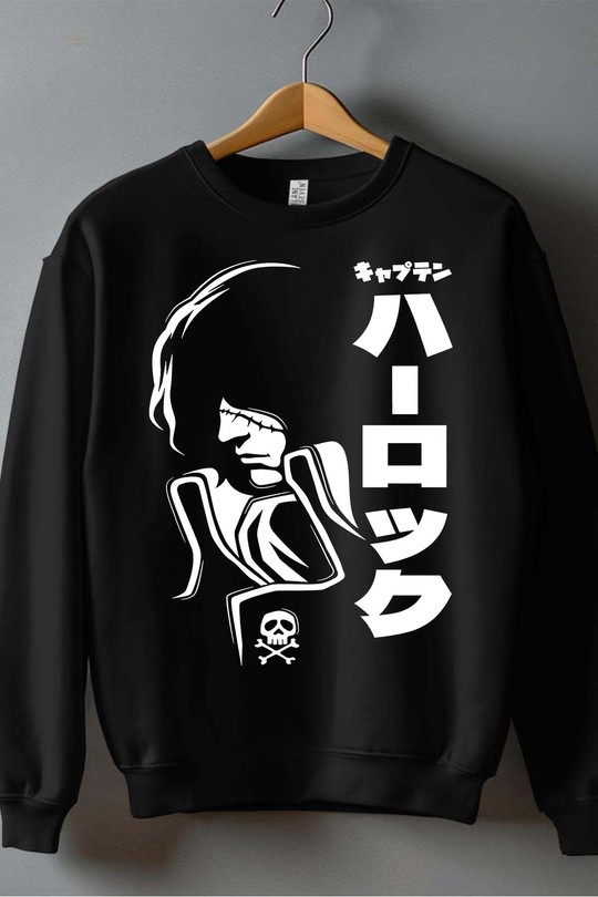 ALBATOR harlock - Sweat Col Rond Homme-NOIR