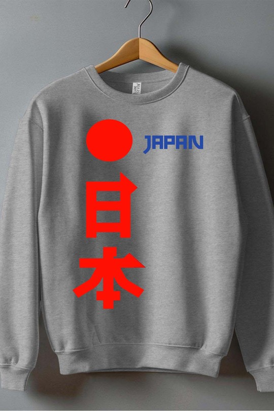 japon JP - Sweat Col Rond Homme-GRIS