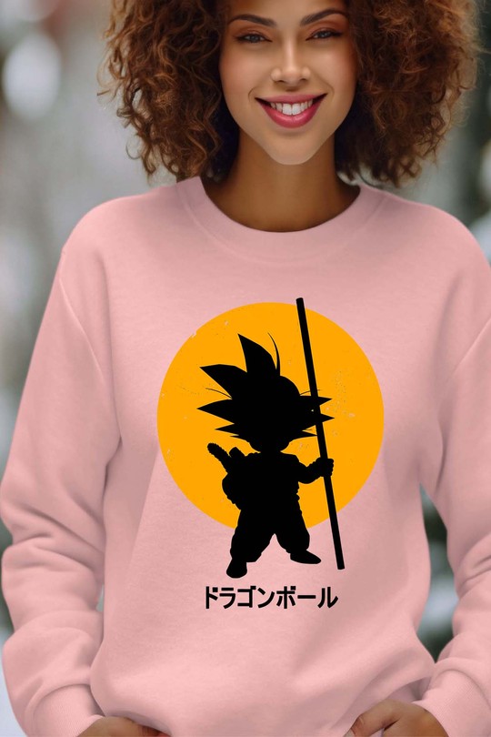 DBZ petit goku - Sweat Col Rond Femme-ROSE