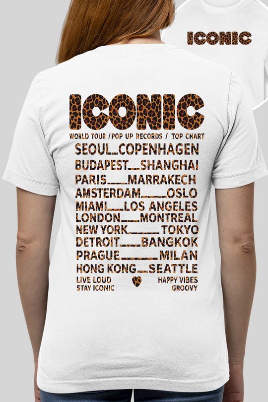 iconic leo - Tshirt Femme AR poitrine-BLANC