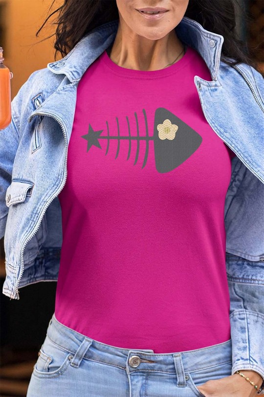 fishbone star - Tshirt Femme - FC-FUSHIA