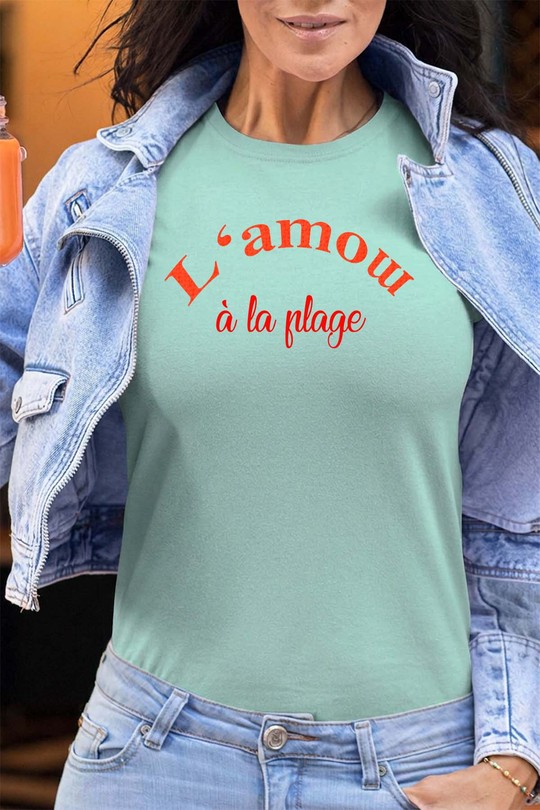 l amow plage - Tshirt Femme - FC-VERT D EAU