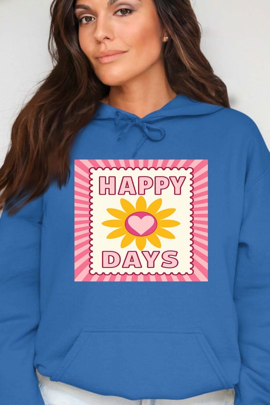 happy days flower - Sweat Capuche Femme-BLEU ROI