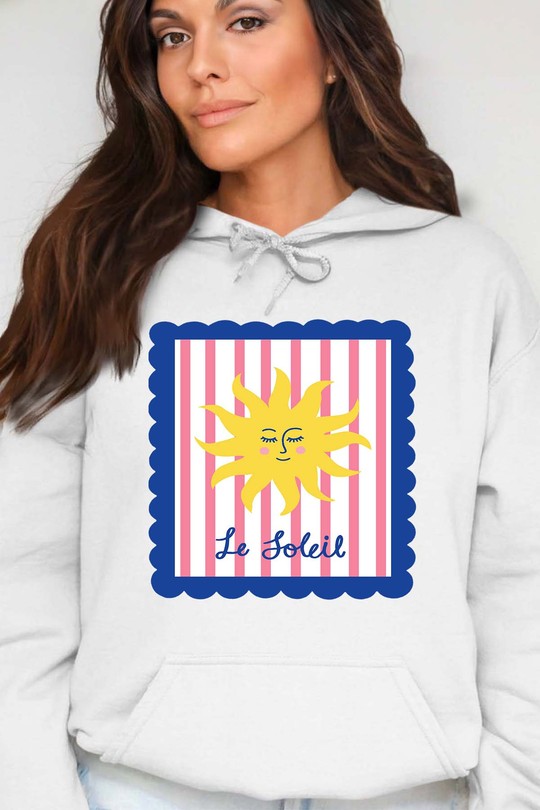 le soleil frame - Sweat Capuche Femme-BLANC