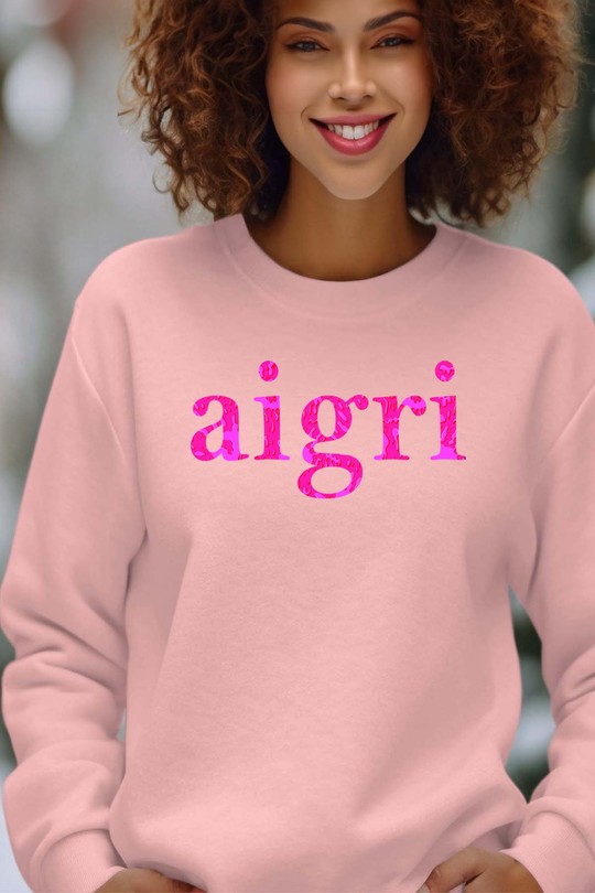 aigri kam - Sweat Col Rond Femme-ROSE