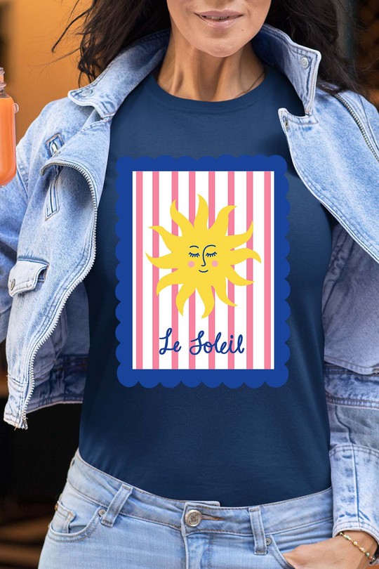 le soleil frame - Tshirt Femme-MARINE