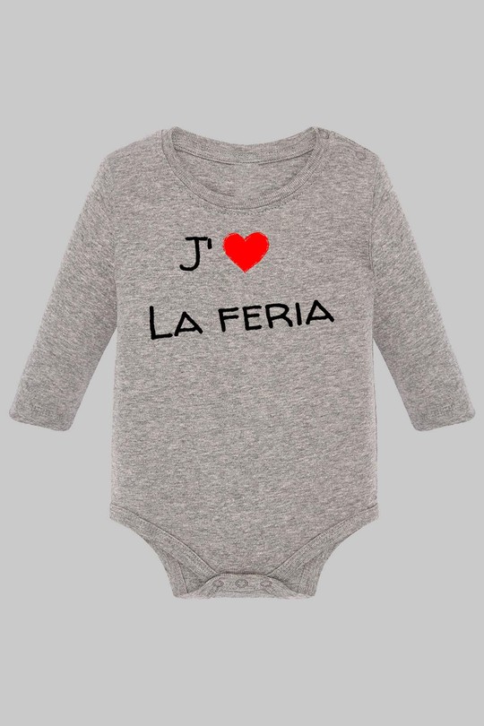 jaim la feria - Body Manche longue bébé-GRIS