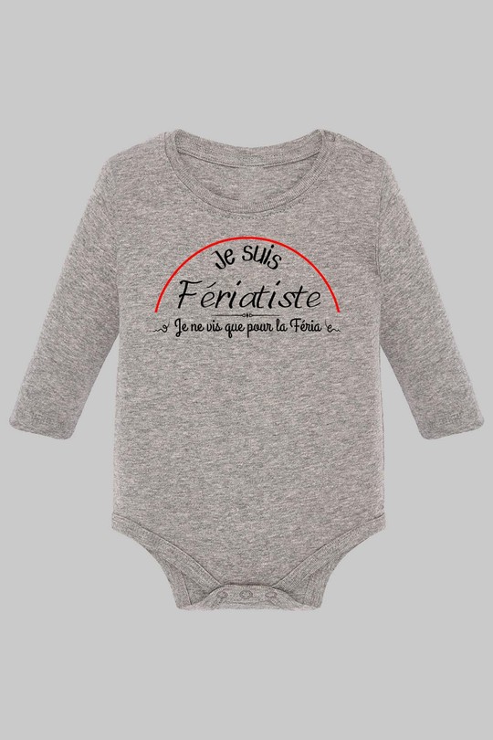 je suis feriatiste - Body Manche longue bébé-GRIS