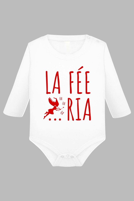 la fairy Fee Ria - Body Manche longue bébé-BLANC