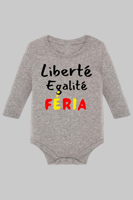 liberte egality feria - Body Manche longue bébé-GRIS