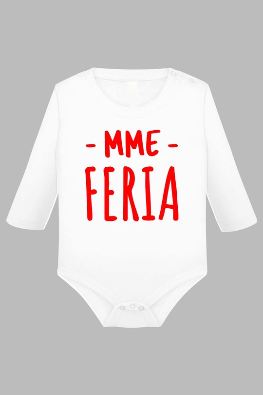 mme feria - Body Manche longue bébé-BLANC