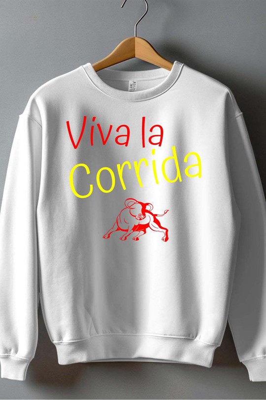 viva la corrida - Sweat Col Rond Homme-BLANC