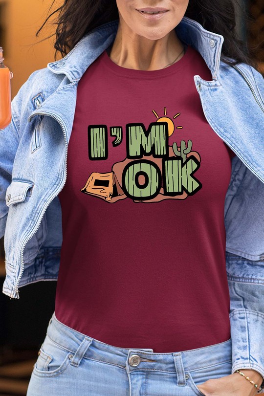 desert im ok - Tshirt Femme-BORDEAUX