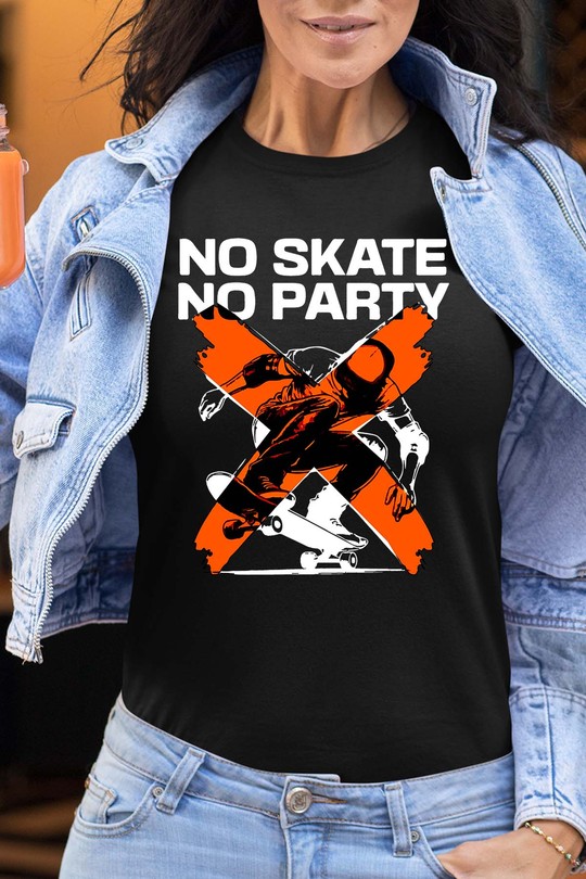 no skate no party - Tshirt Femme-NOIR