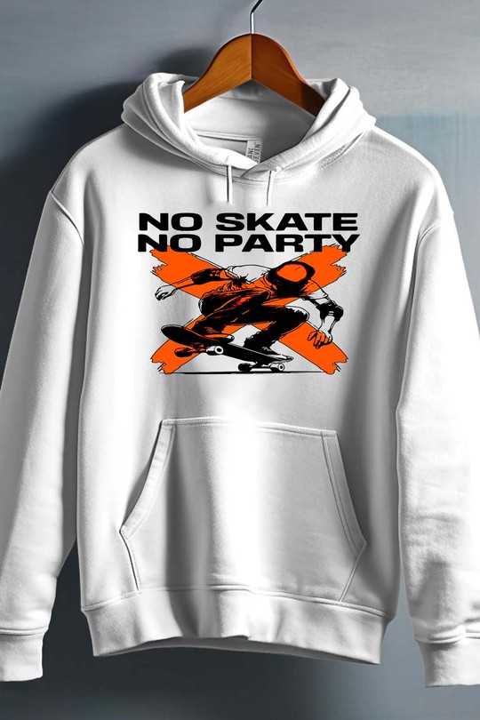 no skate no party - Sweat capuche Homme-BLANC