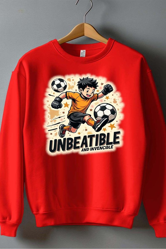 foot unbeatible - Sweat Col Rond Homme-ROUGE