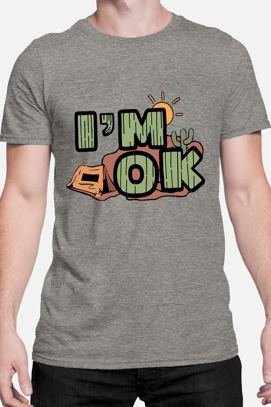 desert im ok - Tshirt Homme-GRIS