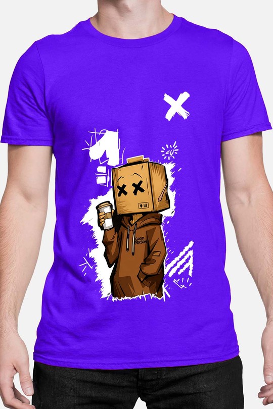 FOLDED BOY - Tshirt Homme-BLEU ROI