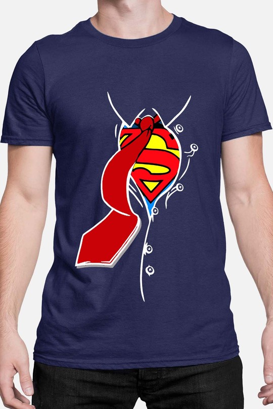 superman EV - Tshirt Homme-MARINE