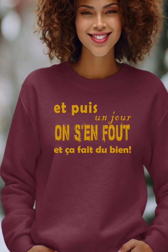 on sen fout - Sweat Col Rond Femme-BORDEAUX