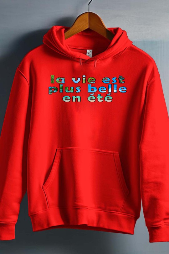 belle en ete - Sweat capuche Homme-ROUGE