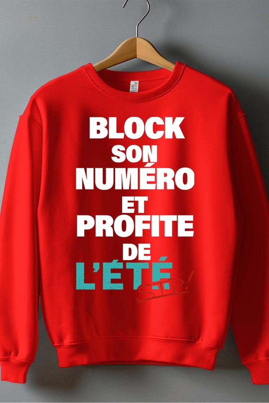 block profite été - Sweat Col Rond Homme-ROUGE