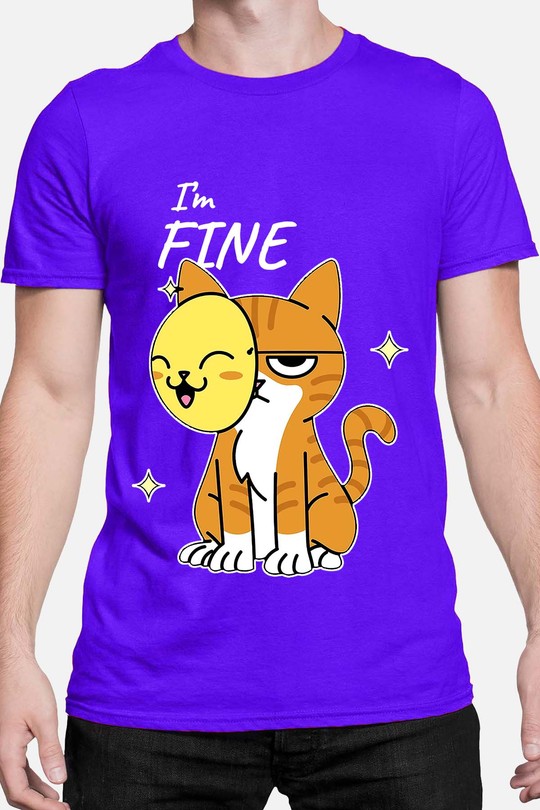 im fine cat - Tshirt Homme-BLEU ROI