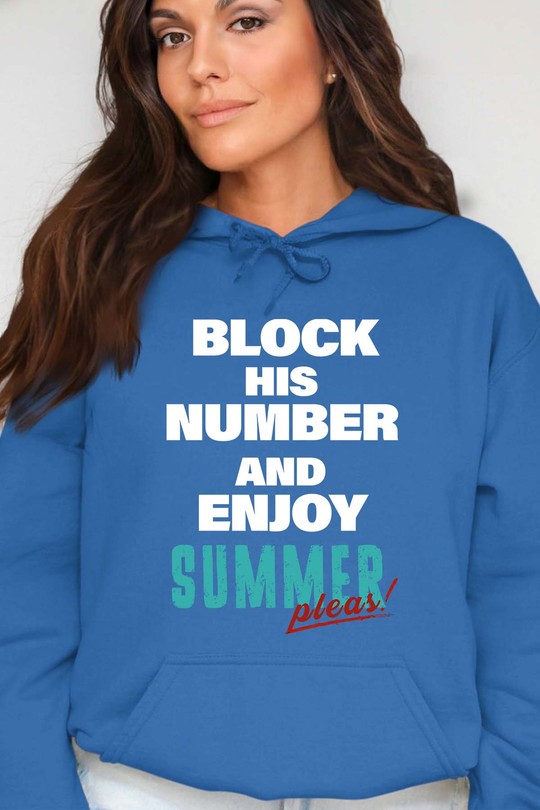 block enjoy summer - Sweat Capuche Femme-BLEU ROI
