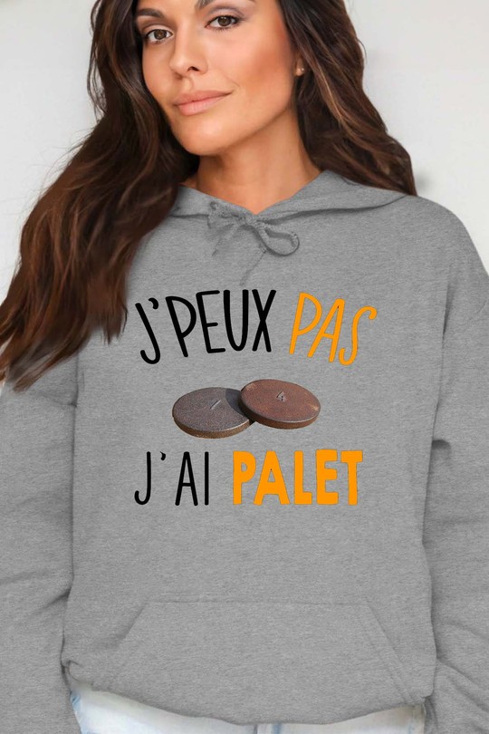 j ai palet - Sweat Capuche Femme-GRIS