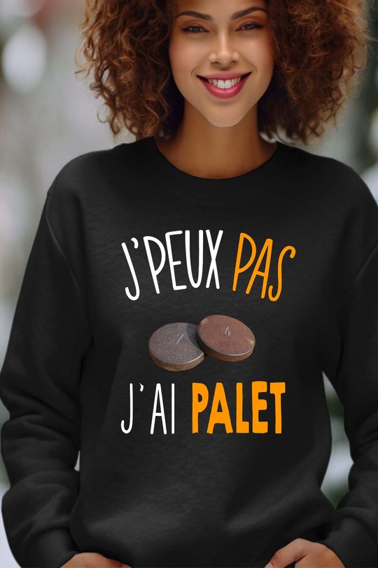 j ai palet - Sweat Col Rond Femme-NOIR
