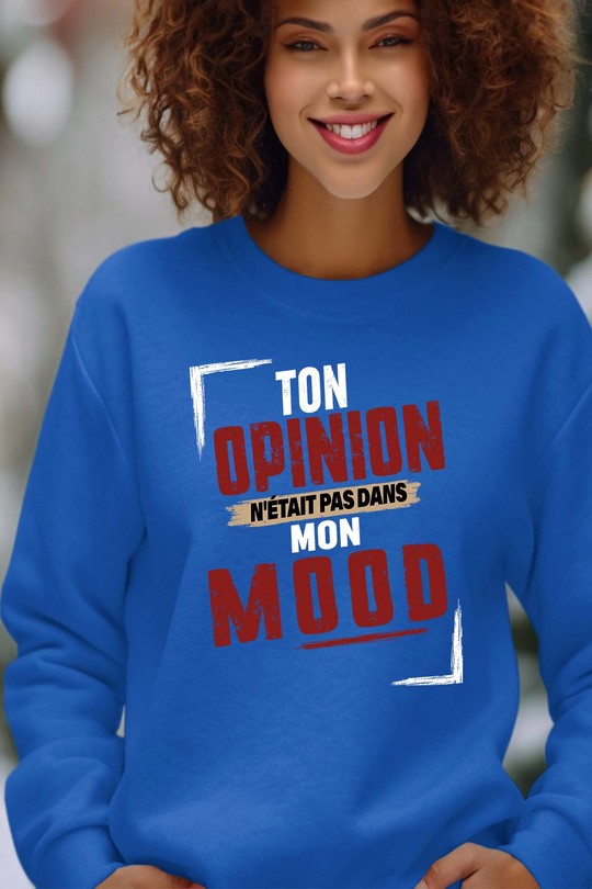 mon mood - Sweat Col Rond Femme-BLEU ROI
