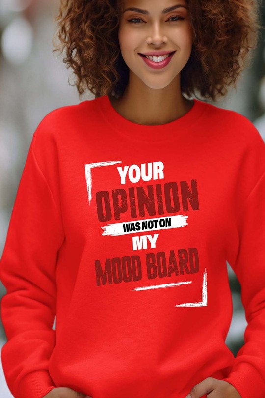 my mood - Sweat Col Rond Femme-ROUGE