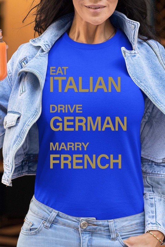 marry french - Tshirt Femme-BLEU ROI