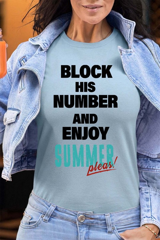 block enjoy summer - Tshirt Femme - FC-BLEU CIEL