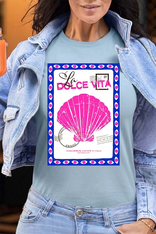 Dolce vita JB - Tshirt Femme - FC-BLEU CIEL