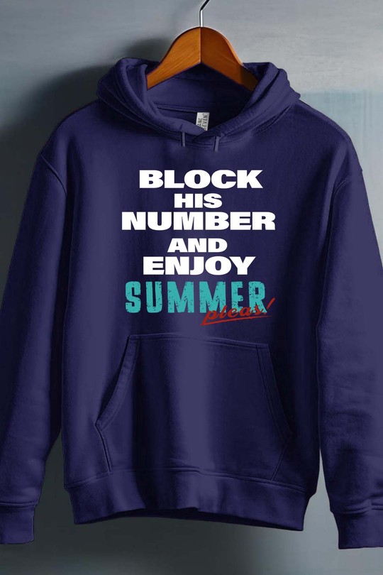 block enjoy summer - Sweat capuche Homme-MARINE