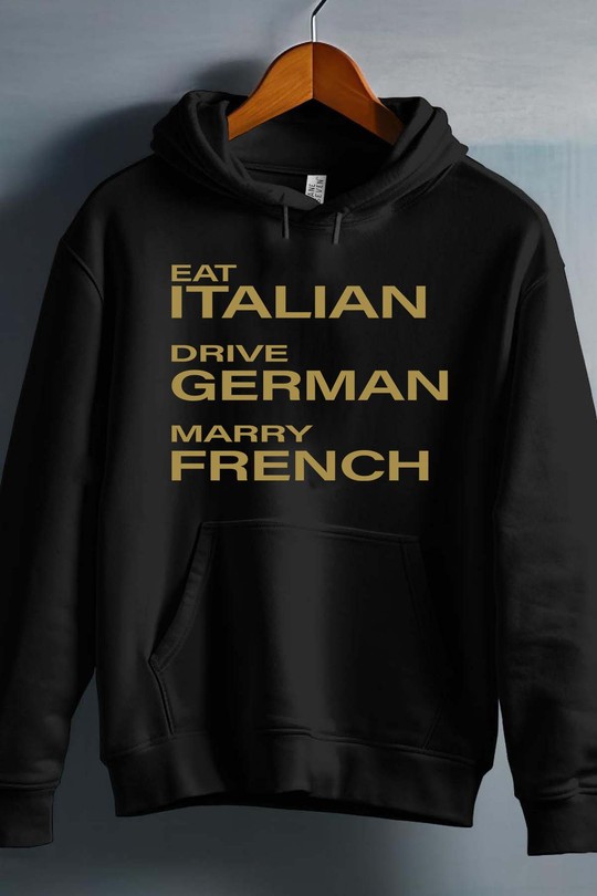 marry french - Sweat capuche Homme-NOIR