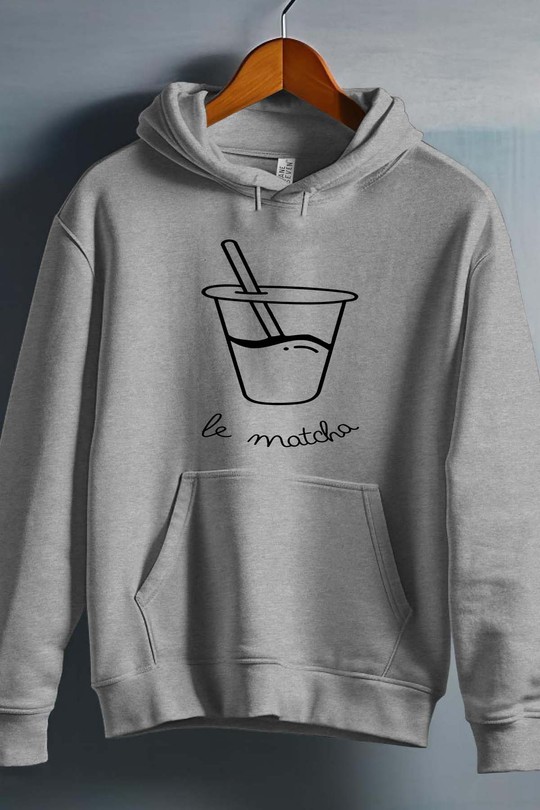 le matcha - Sweat capuche Homme-GRIS