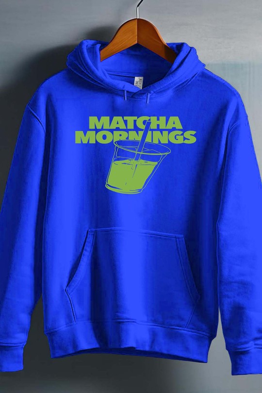 matcha morinng - Sweat capuche Homme-BLEU ROI