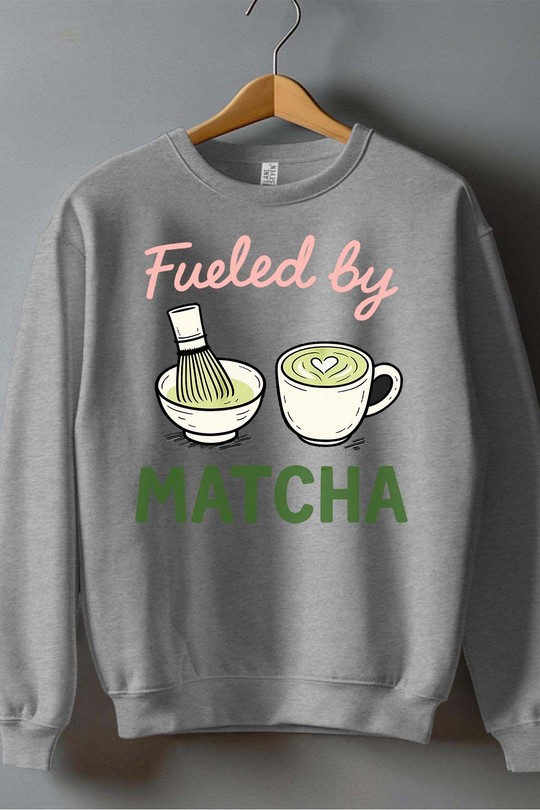 fueled by matcha - Sweat Col Rond Homme-GRIS