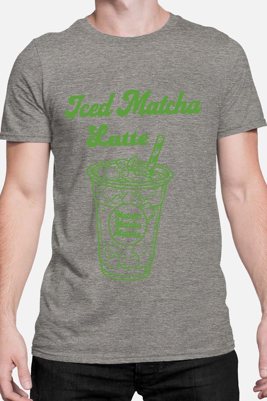 iced matcha latte - Tshirt Homme-GRIS