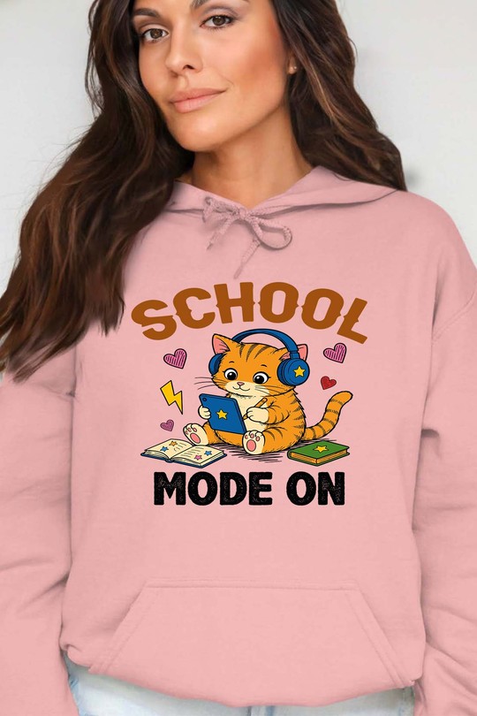school Mode on - Sweat Capuche Femme-ROSE