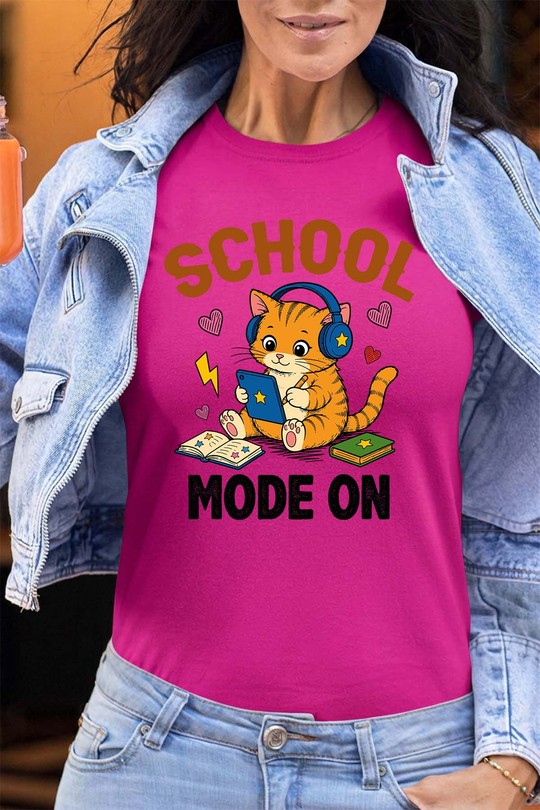 school Mode on - Tshirt Femme - FC-FUSHIA