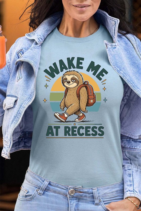 Wake Me At Recess - Tshirt Femme - FC-BLEU CIEL