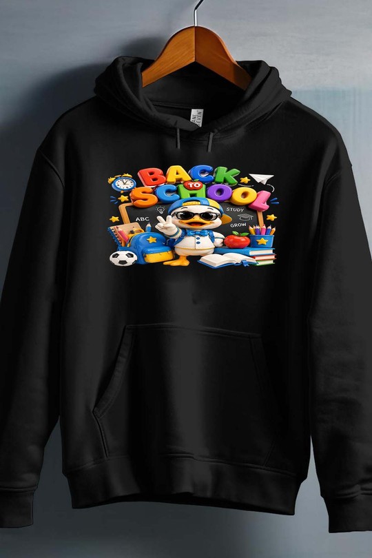 BACK to school duck - Sweat capuche Homme-NOIR