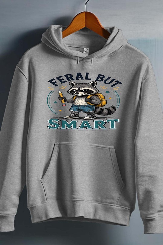 Feral but smart - Sweat capuche Homme-GRIS