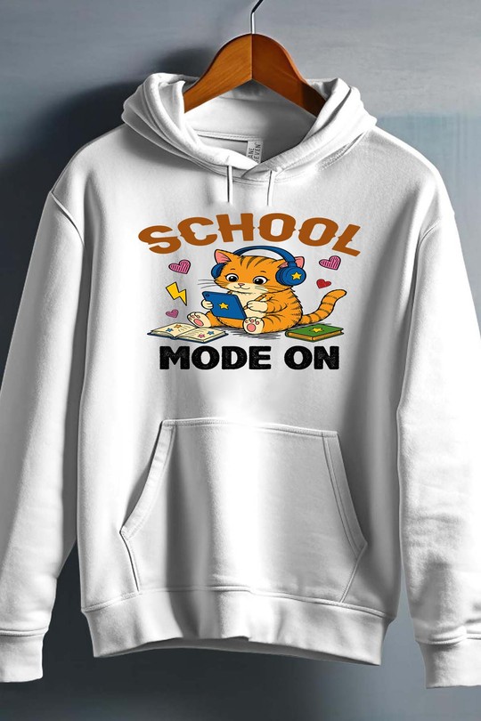 school Mode on - Sweat capuche Homme-BLANC
