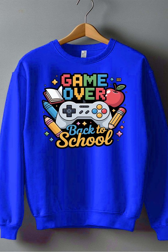BS GAME OVER - Sweat Col Rond Homme-BLEU ROI